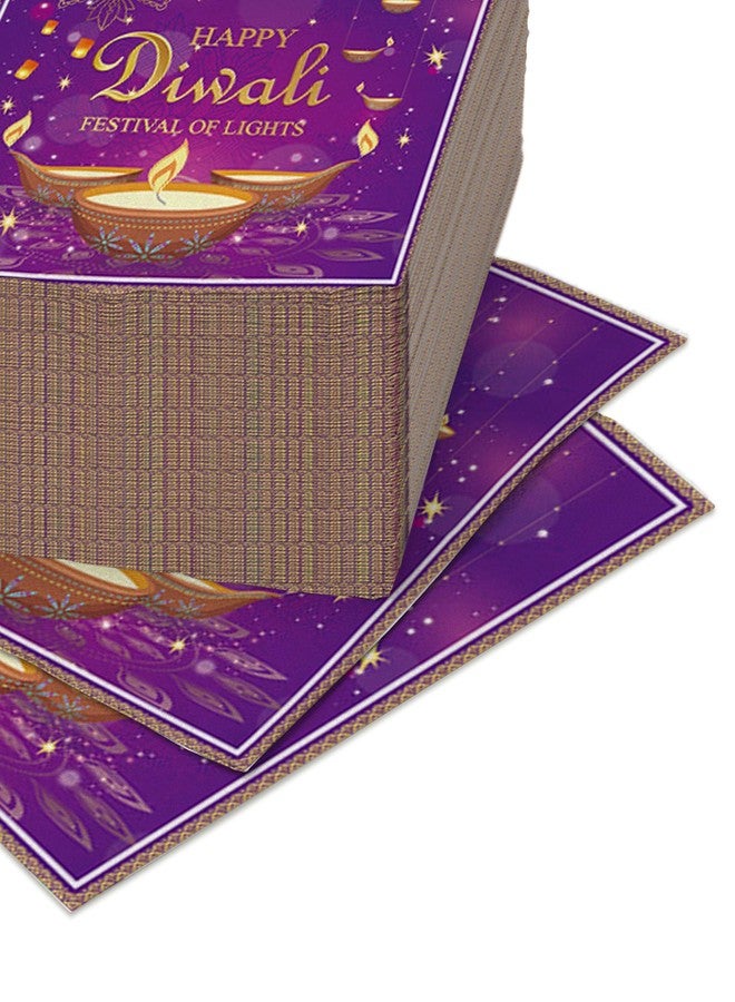 Ysqool 20Pcs Diwali Napkins Happy Diwali Paper Napkins Disposable Festival of Lights Dinner Cocktail Napkins for India Diwali Party Supplies Deepawali Party Decorations - Image 4